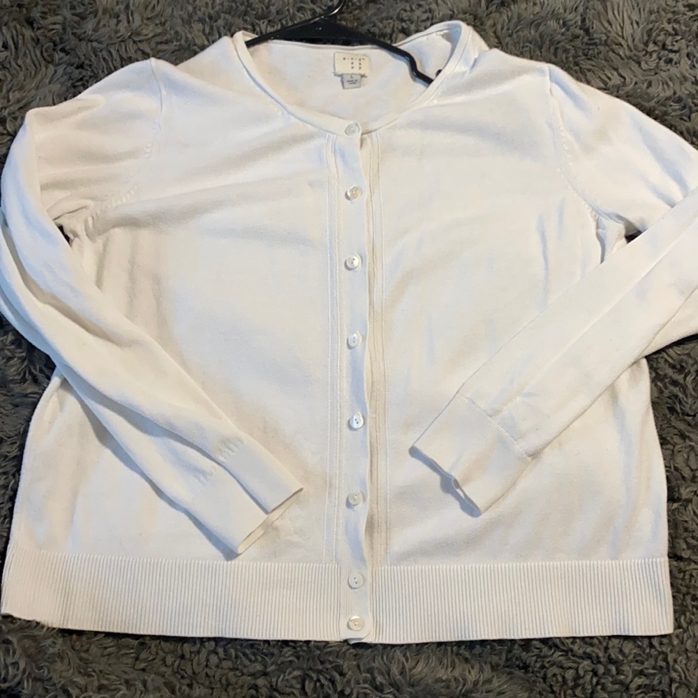 White button up cardigan